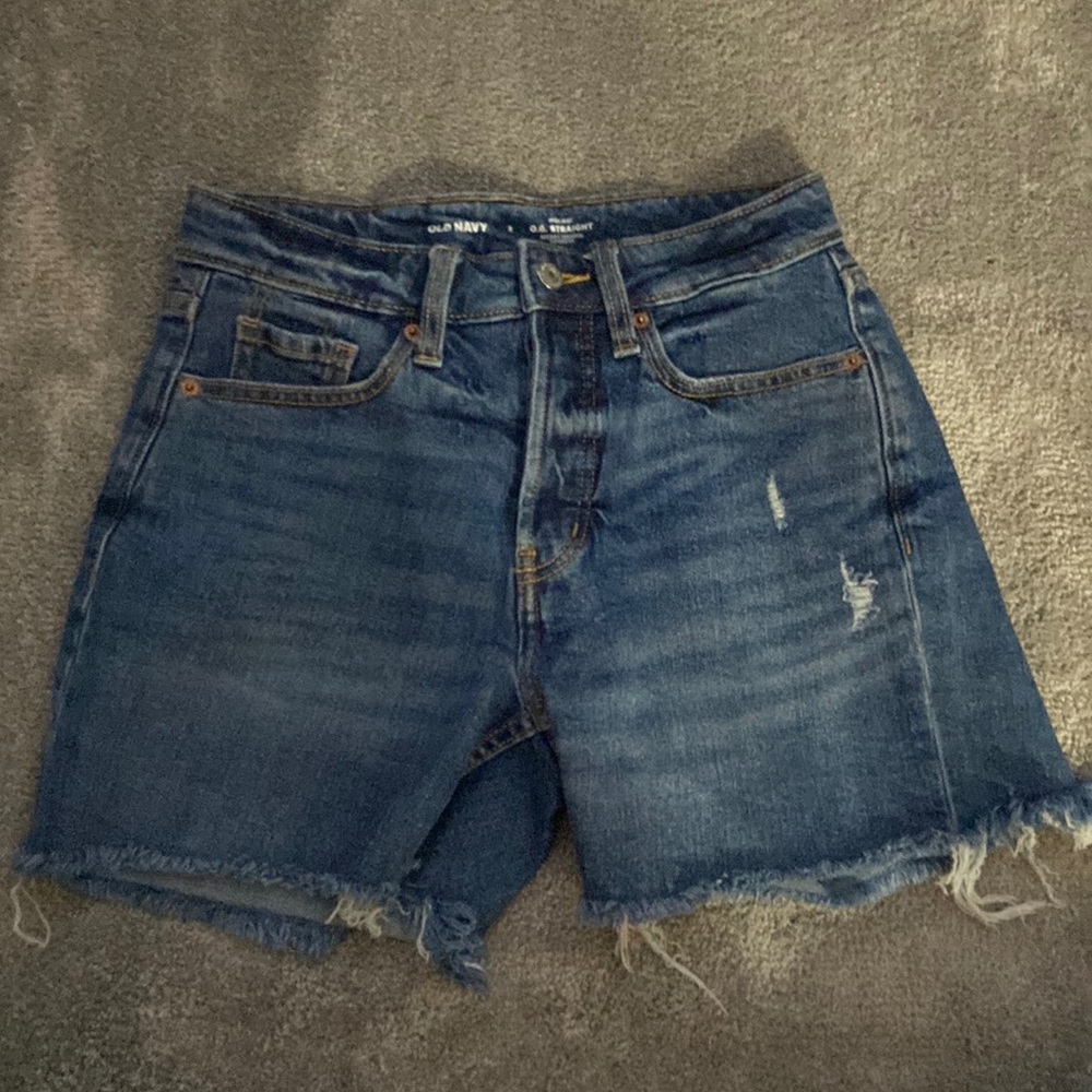 old navy dark wash denim shorts size 2